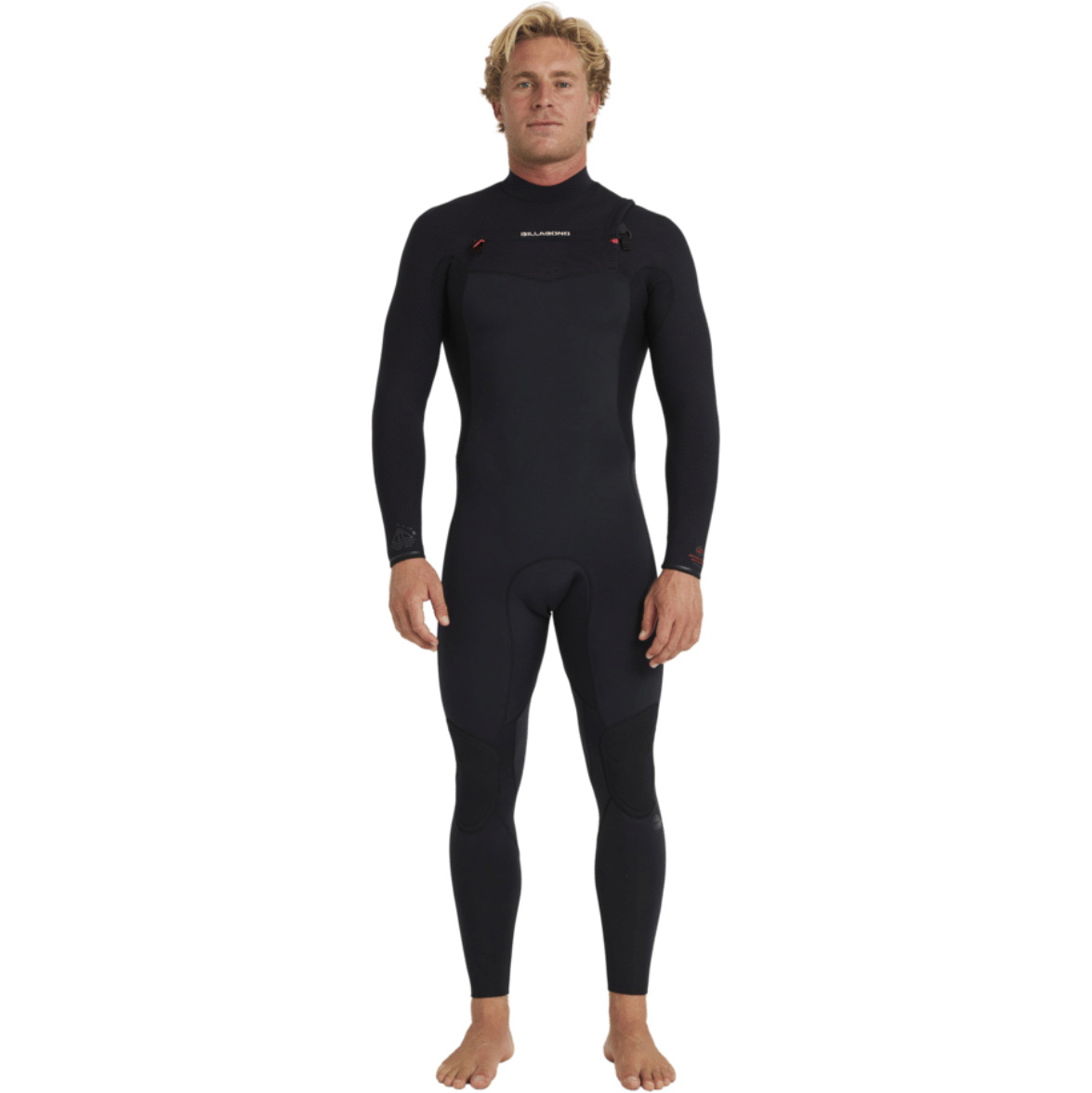 2026 Billabong Da Uomo Revolution Natural 3/2mm Chest Zip Muta 24AW193511 - Black Red